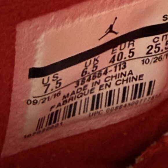 Air Jordan 6 Retro Size 7.5 Mens Hare Alternate Nike Retro Red White 384664-113 - Picture 6 of 10